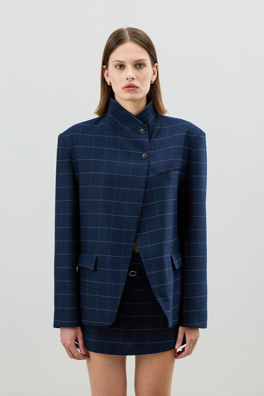 Antioch Kareli Dik Yaka Kadın Blazer Ceket