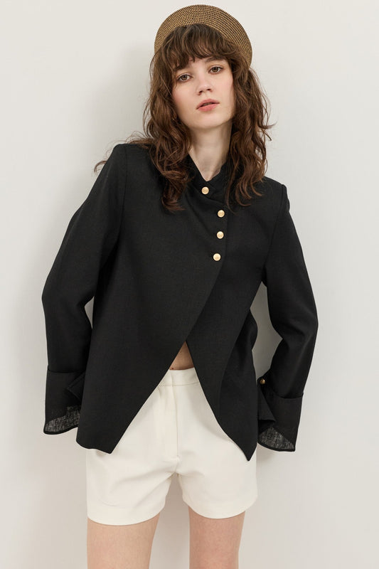 Keten Karışımlı Kadın Blazer Ceket