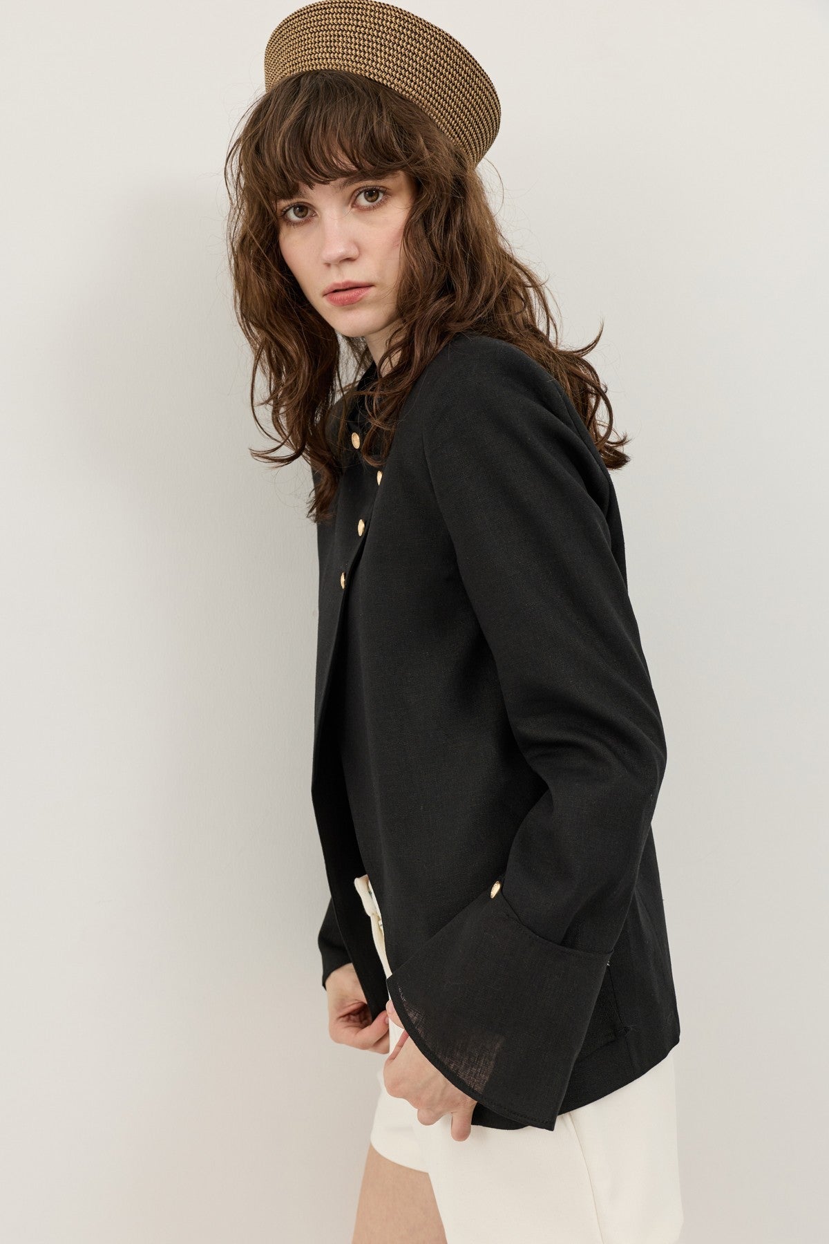 Keten Karışımlı Kadın Blazer Ceket