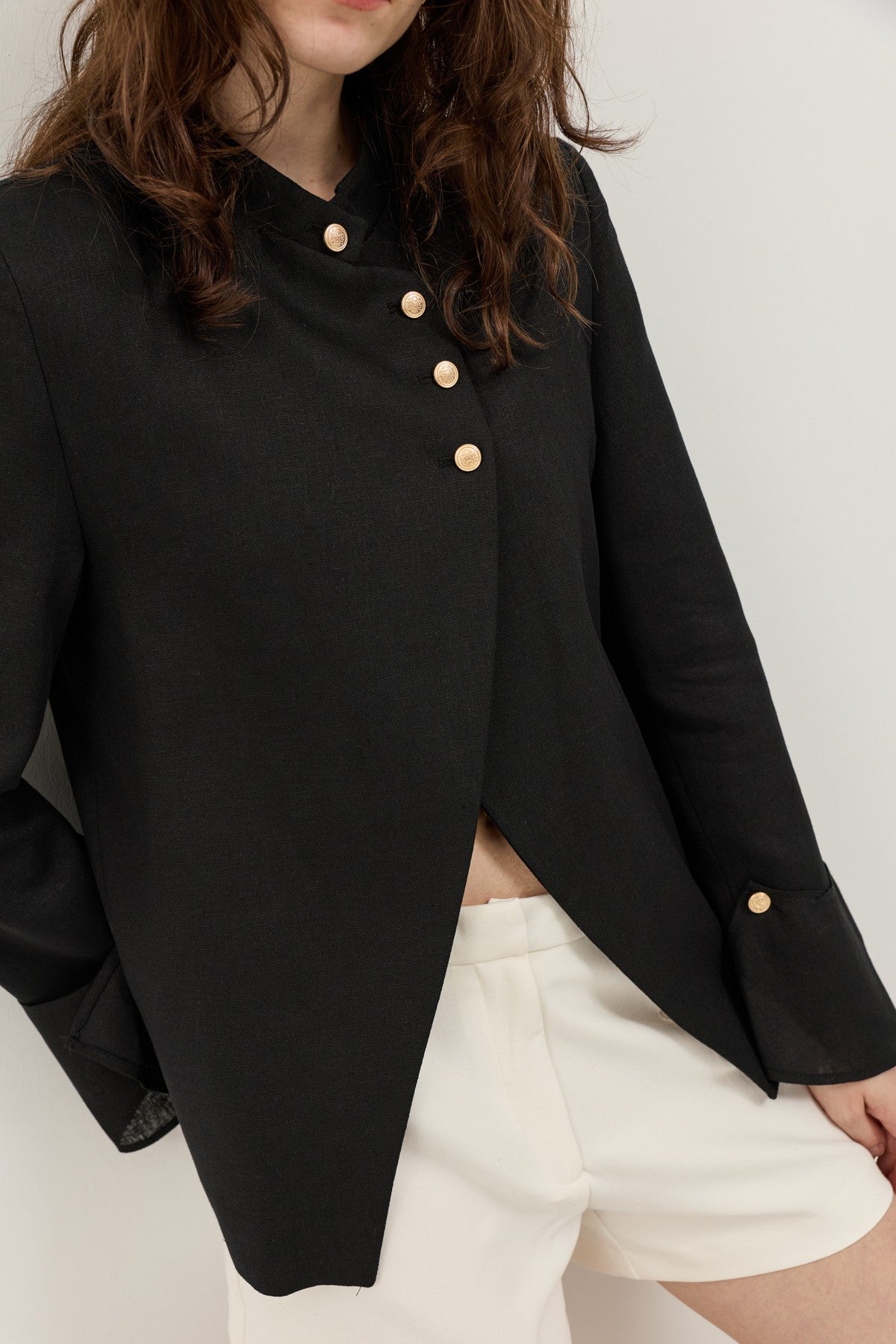 Keten Karışımlı Kadın Blazer Ceket