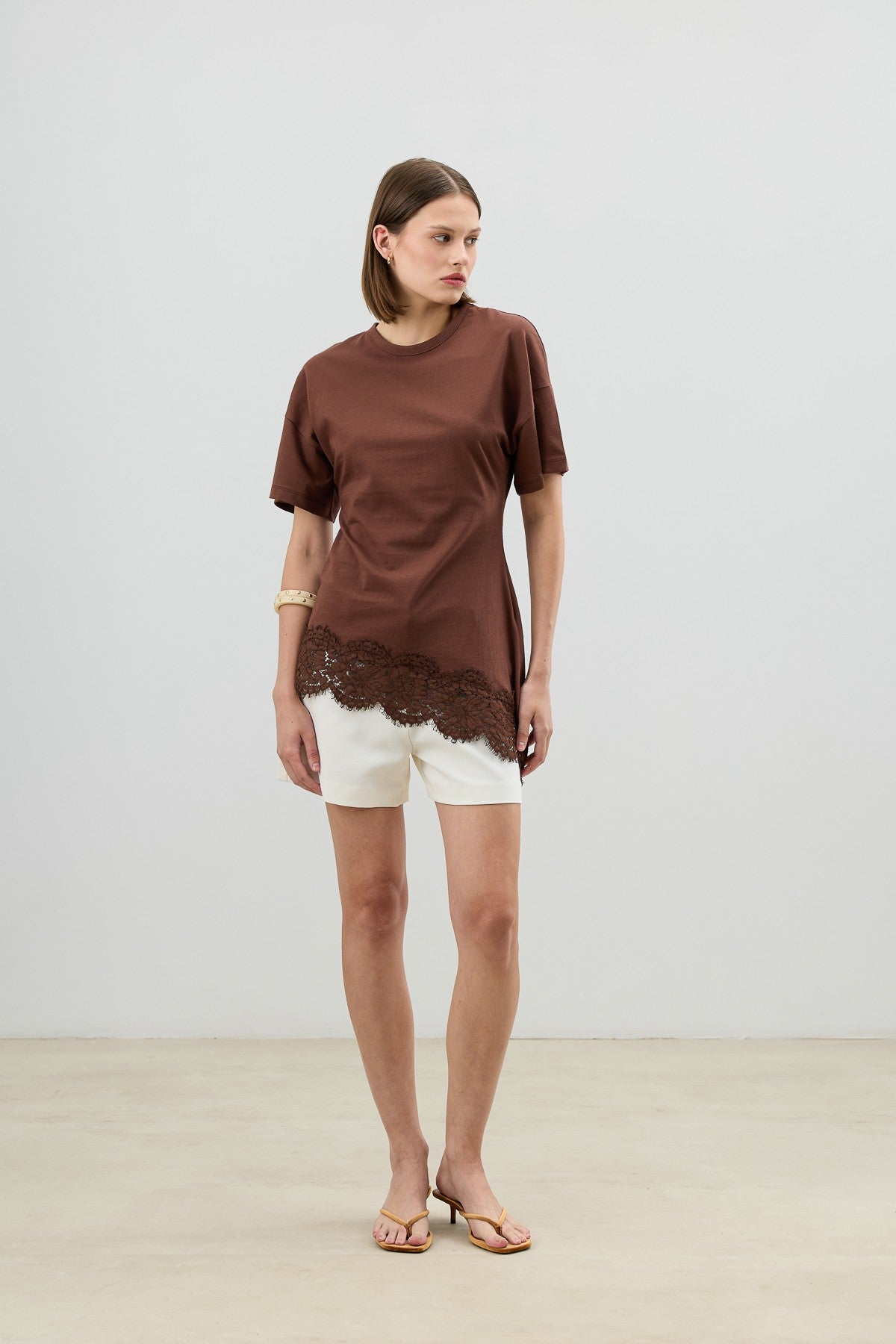 Antioch Dantelli Pamuklu Kadın T-Shirt