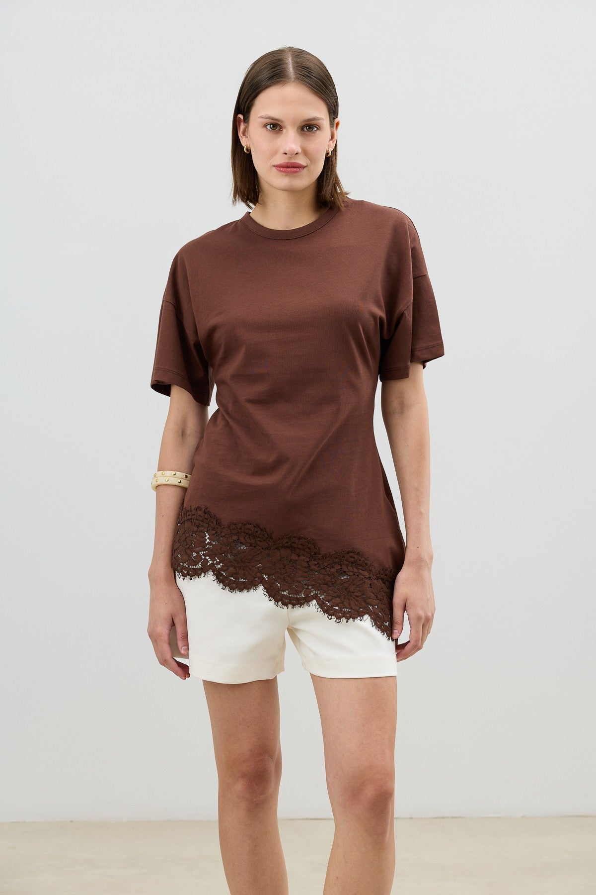 Antioch Dantelli Pamuklu Kadın T-Shirt