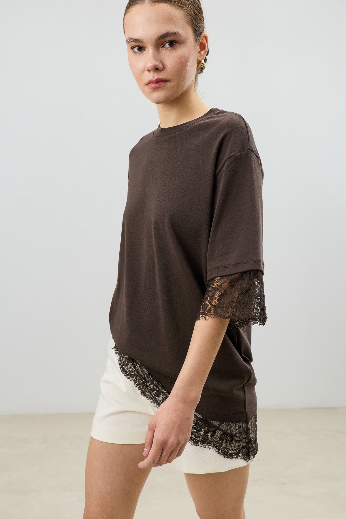 Antioch Dantel Detaylı Kadın T-Shirt