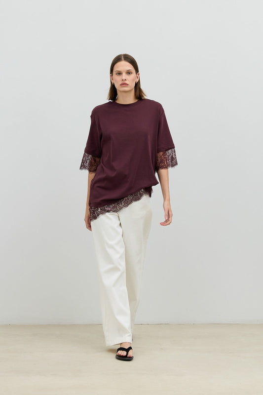 Antioch Dantel Detaylı Kadın T-Shirt