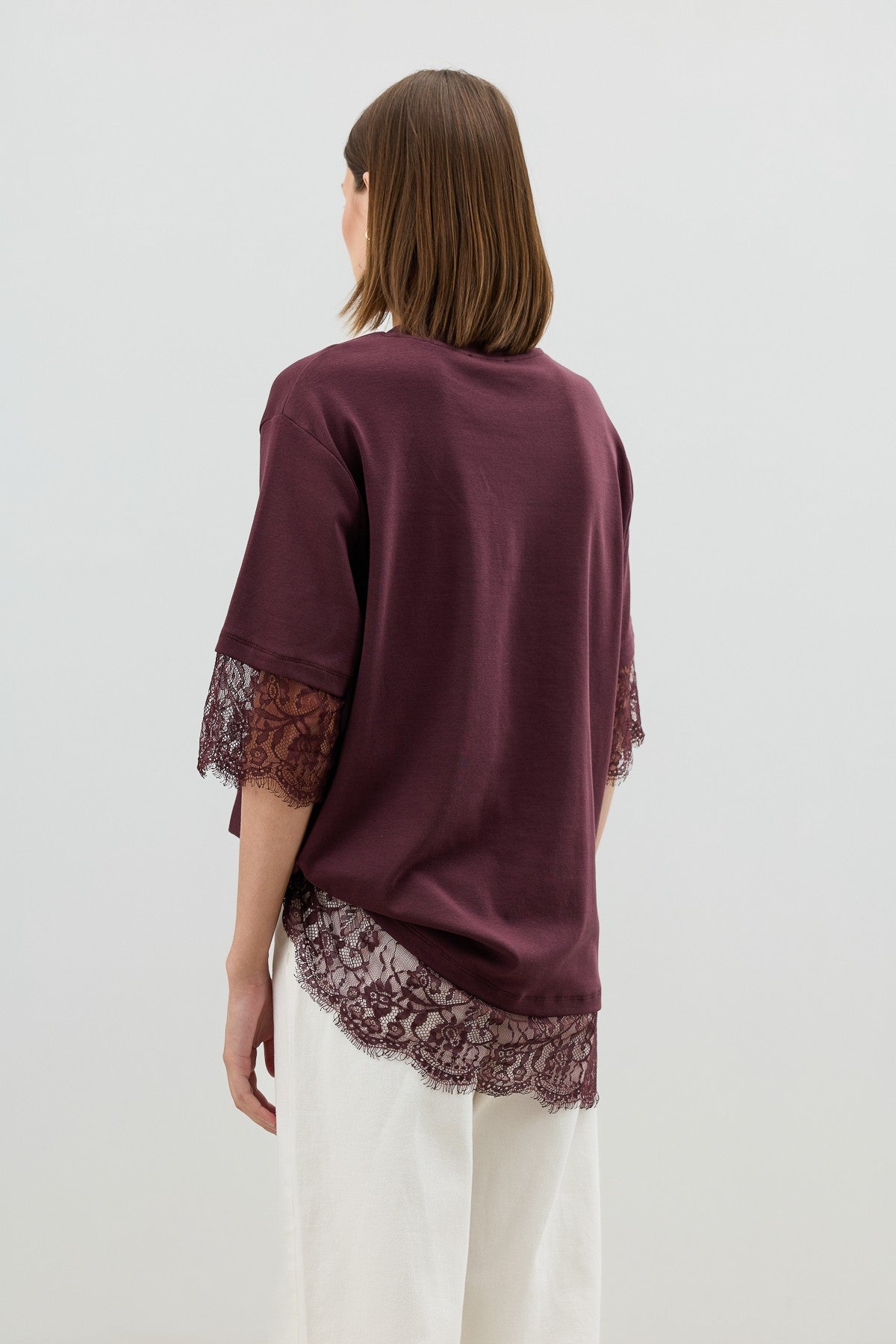 Antioch Dantel Detaylı Kadın T-Shirt